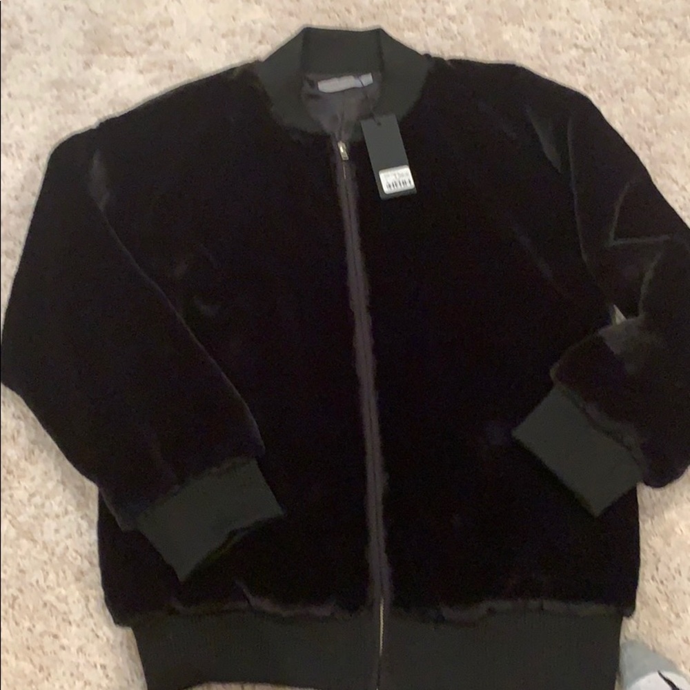 COPY - Carmar black faux fur bomber